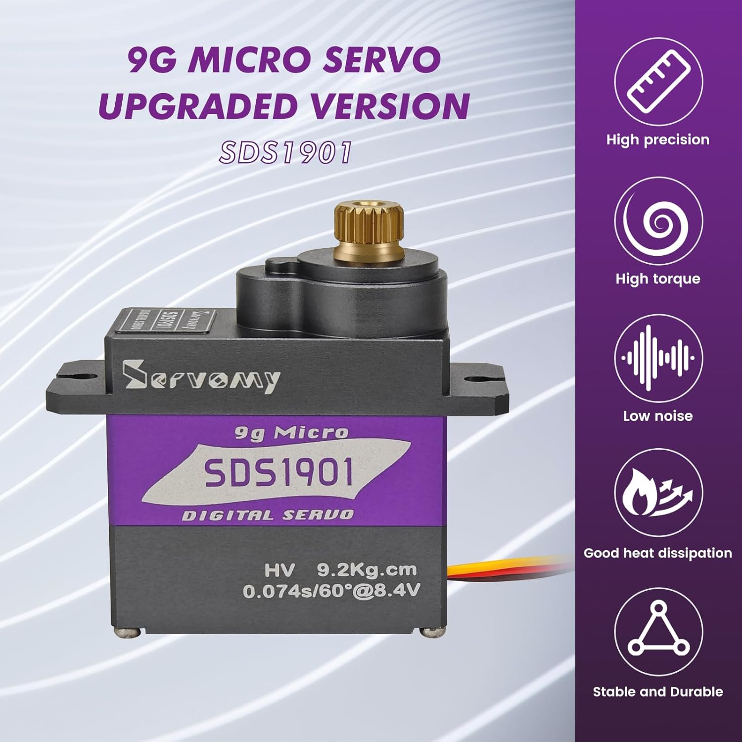 Servo Sg90 - SERVOMY-SDS1901 Dijital 9G Mikro Çekirdeksiz Servo